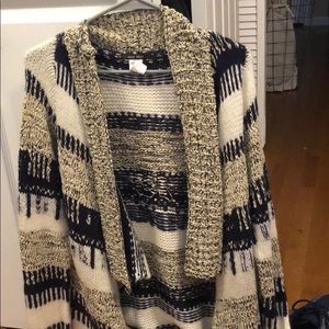 Tan and navy cardigan!